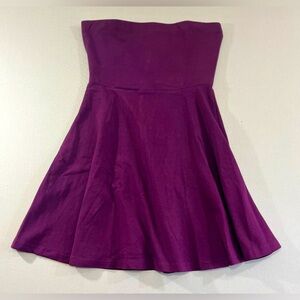 Express Mini Egg Plant-Purple Strapless Dress